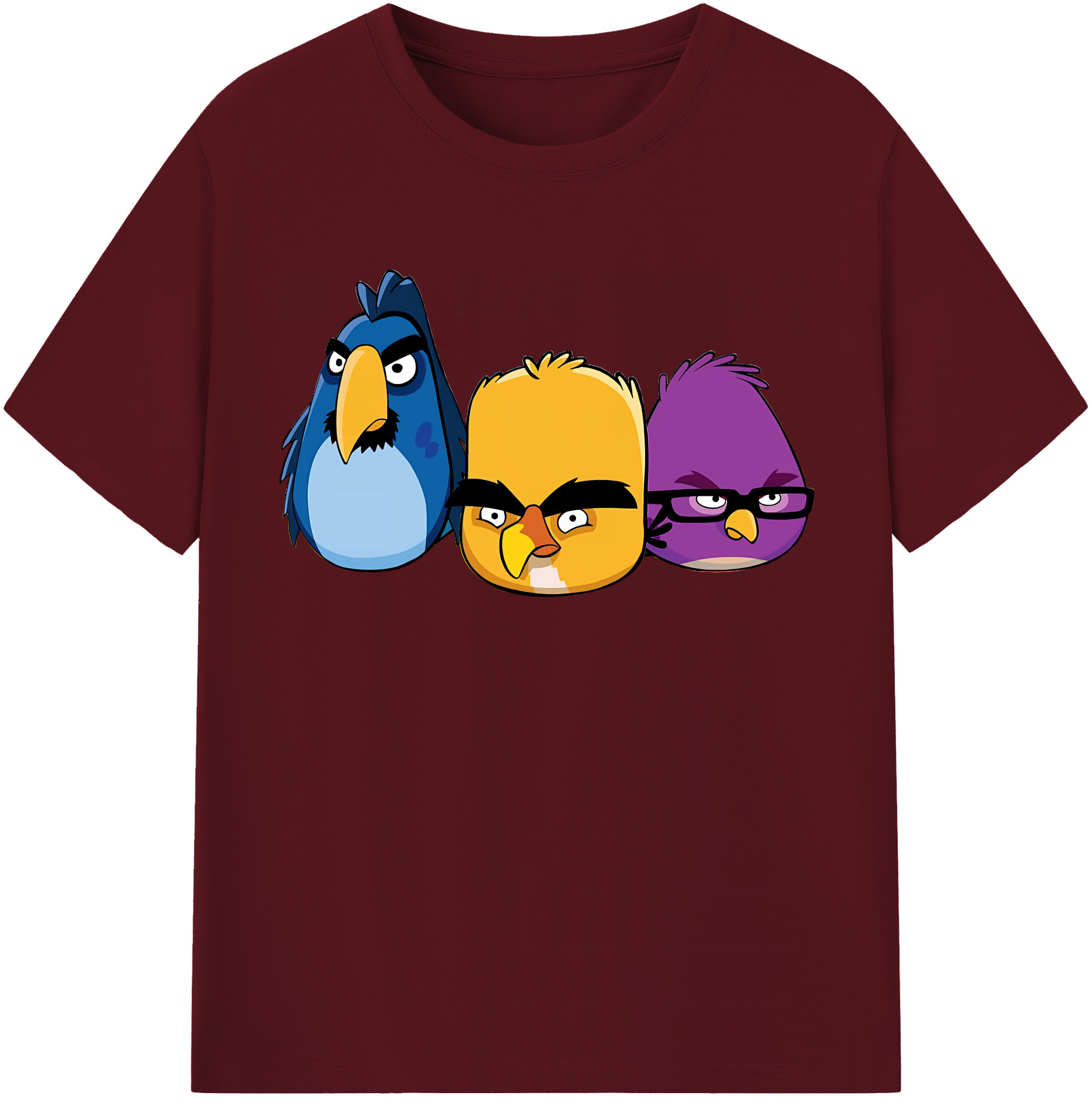 （画像用） Angry Birds アングリーバード 綿100％半袖Tシャツ（フロントプリント）
